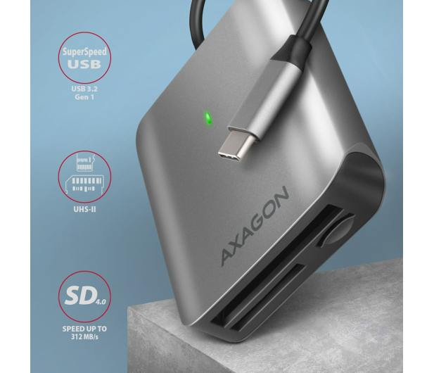 Axagon CRE-S3C SuperSpeed USB-C UHS-II czytnik - 1485432 - zdjęcie 7